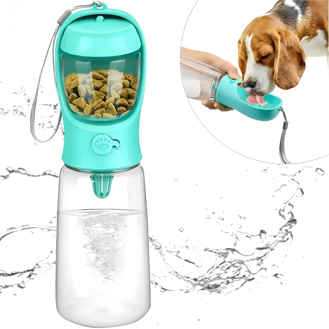 בקבוק נייד המכיל אוכל ומים לכלב (550 ml)