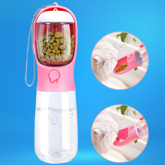 בקבוק נייד המכיל אוכל ומים לכלב (550 ml)