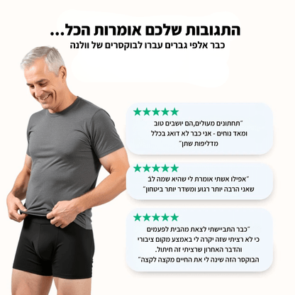 תחתוני הבוקסר של Volena-פתרון חדשני ודיסקרטי לדליפות שתן אצל גברים
